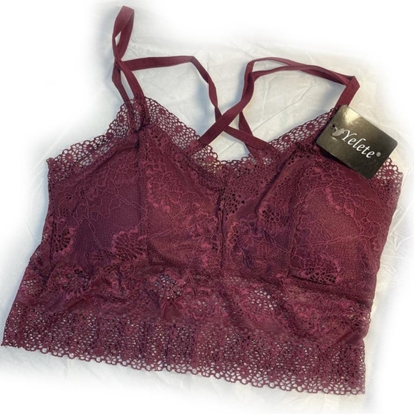 Semi Sheer Lace Bralette
with Front X Detail - Picture 5 of 10